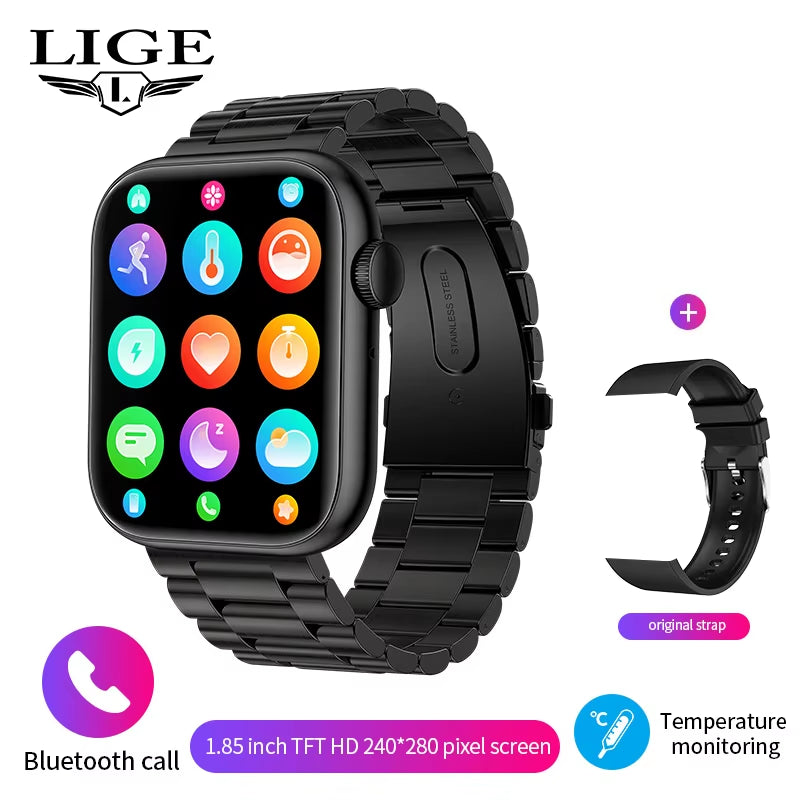 New Smart Watch 2025 Wireless Charging Smartwatch Bluetooth Calls Men Women Smartwatches Fitness Bracelet Custom Watch Face