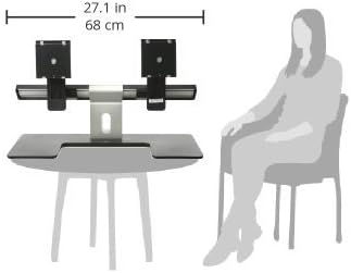 Dell MDS14 Dual Monitor Stand (5TPP7), Black/Silver
