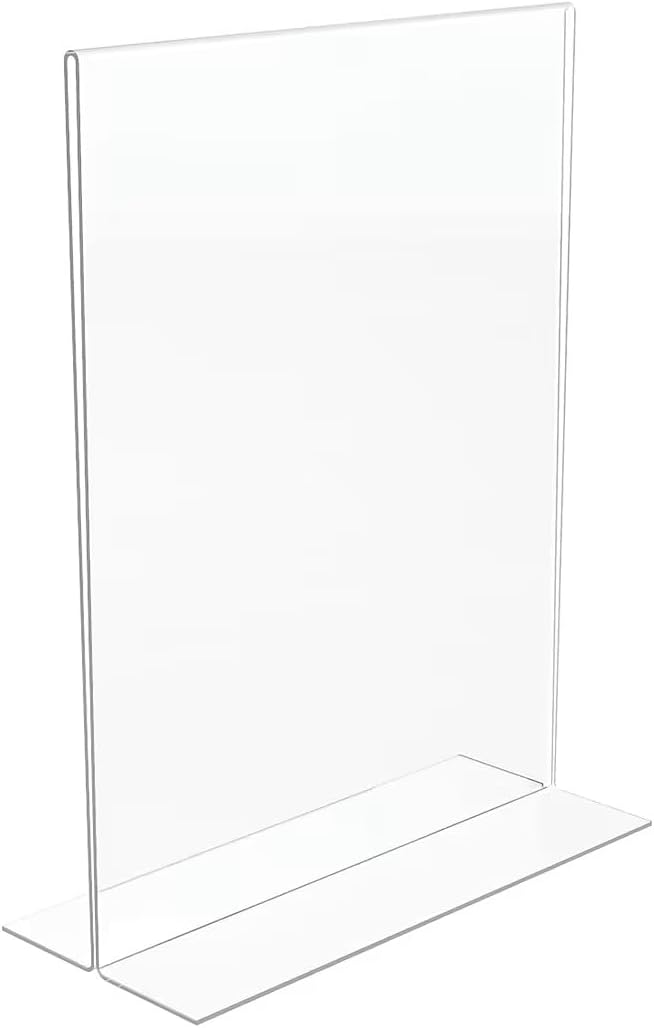 STAPLES Sign Holder, 8.5" x 11", Clear Plastic – Desktop Display Stand for Retail, Offices & Front Counters