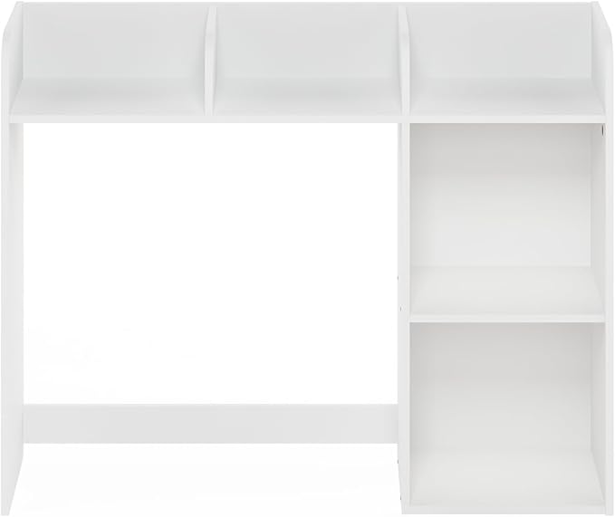 Furinno Classic Desk Shelf, 5-Shelf Desktop Hutch, Book Shelf, 3-Tier Desk Organzier, for Office Supplies, Office Desk Accessories, for Home Office, College, Dorm, White