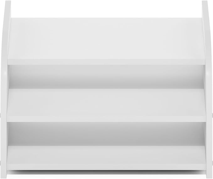 Furinno Classic Desk Organizers and Accessories, 3-Tier Monitor Riser, Office Organization, Desk Top Book Shelf, for Office Supplies, Desk Accessories, White