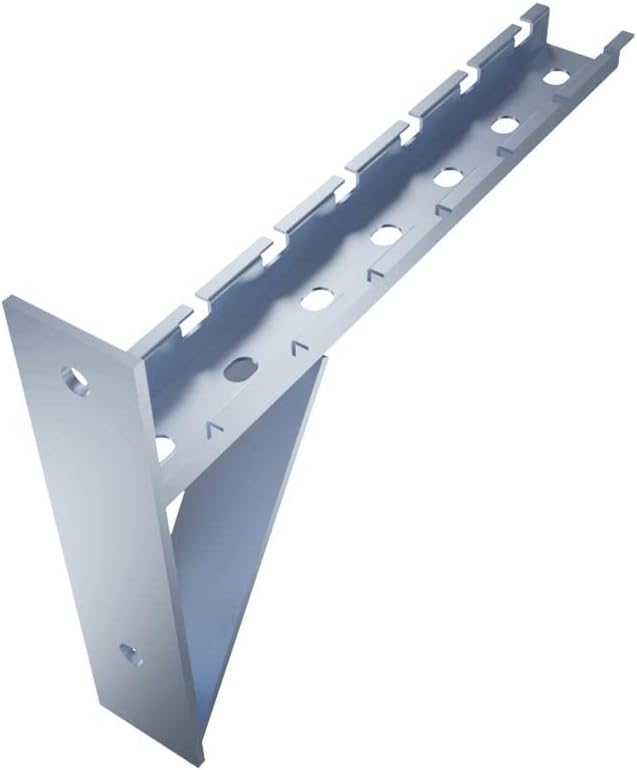 NavePoint Electro Zinc Plated Wire Mesh Cable Tray Bracket, Silver Steel, Triangle, Wall Mount, 300mm, 2 Pack