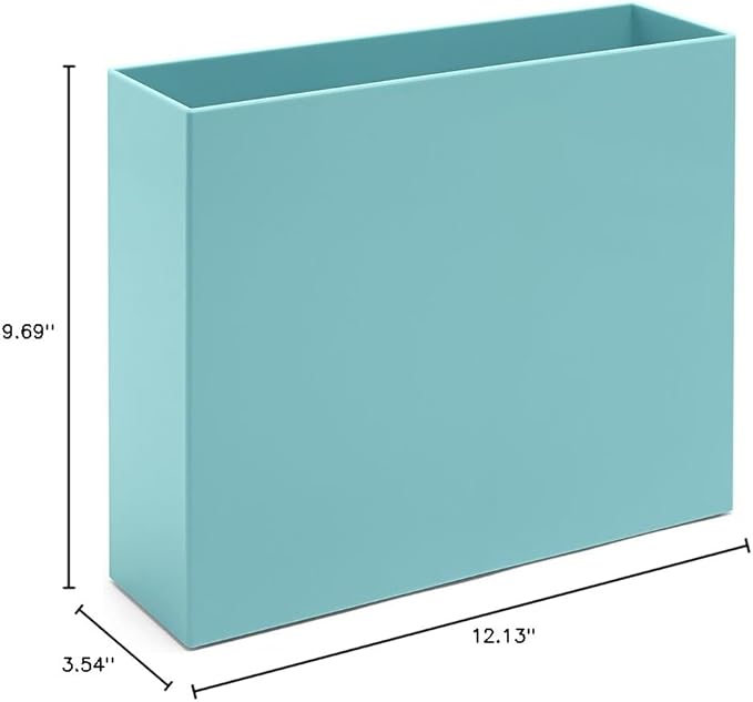Poppin Hanging File Organizer - File Folder Organizer for Hanging Files, Open Top Design for Easy Access, Lacquer-like Finish, Stylish Design, Ideal File Organizer for Desk (Aqua)