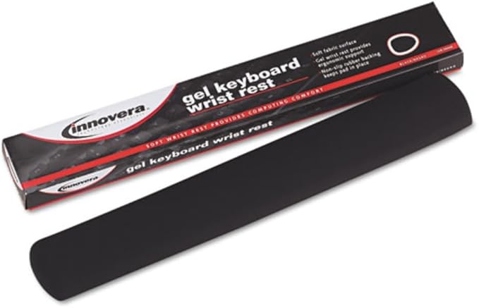 Innovera 50458 Gel Nonskid Keyboard Wrist Rest, Black (IVR50458)