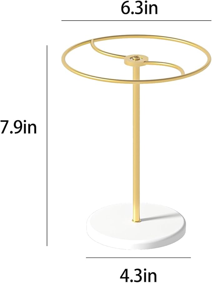 360° Rotating Sunglasses Organizer Stand, Eyewear Display Holder Stand, Eyeglasses Stand Rack for Nightstand Desk Bedroom or Shop Selling (Metal Frame+Acrylic Base) (Gold)