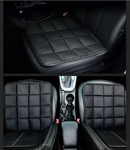 DGQ Natural Bamboo Charcoal Non-Slip Seat Cushion 17.7" 17.7"- Home Office Car Chair Cover Pad Mat (Pack of 1,Black)