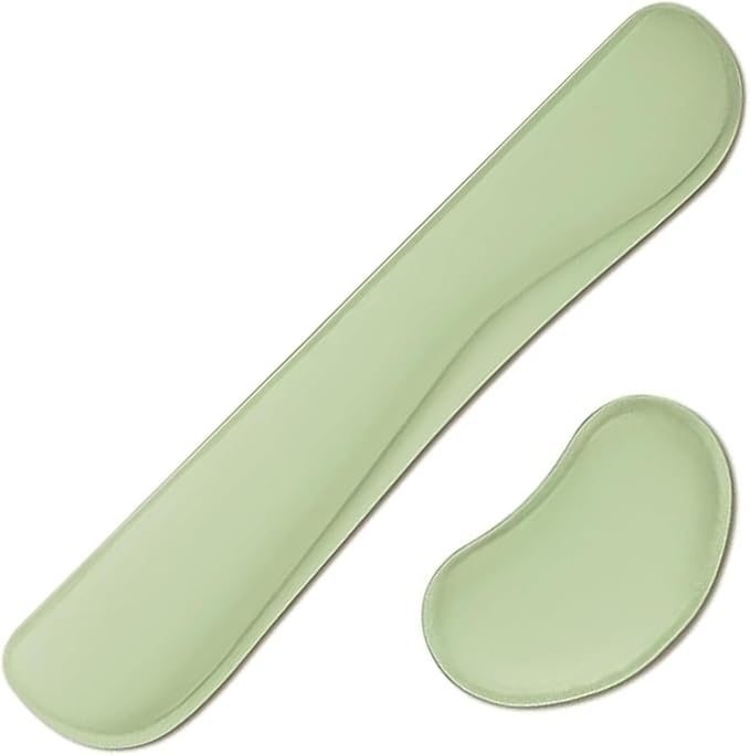 Bloss 2 Wrist Rest Support for Mouse Pad & Keyboard Set, Ergonomic Design Wrist Support Pad for Keyboard, Soft Memory Foam Desk Pads Support Hand and Arm Easy Typing Pain Relief - Green