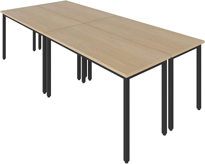 Bonzy Home 4PCS Conference Tables 8FT Computer Desk Study Writing Podcast Table for Meeting Room Conference Room for 10 People, 94.4"x47.2"x29.5", Natural