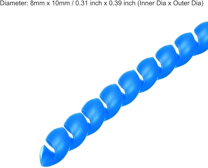 uxcell Flexible Spiral Tube Wrap Cable Management Sleeve 8mm X 10mm Computer Wire Manage Cord 2 Meters Length Blue