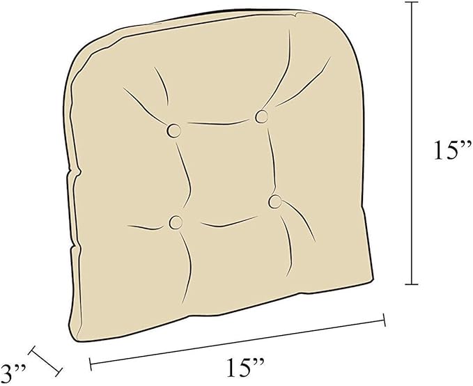 Klear Vu Gripper Overstuffed Universal Non-Slip Dining Chair Cushions for Kitchen Decor or Office Use, U-Shaped Skid-Proof Seat Pad, 15x15 Inches, 4 Count (Pack of 1), Solid Yellow