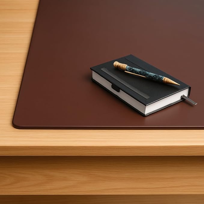 Dacasso Chocolate Brown Leather 30" x 19" Desk Mat Without Rails