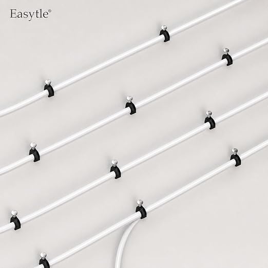 200 Pcs Cable Clips 4/6/8/10mm Nail in Cable Clips Cable Wire Clips Cable Tacks Coax Cable Clips Speaker Wire Clips Cable Nails for Cords Wall Wire Clips RG6 RG59 CAT6 RJ45 Ethernet Cable Clips Black