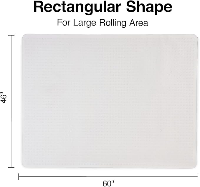 Staples Office Chair Mat, Clear Floor Mats, Medium-Pile Carpets, 60 x 46 Inch, Smooth Glide