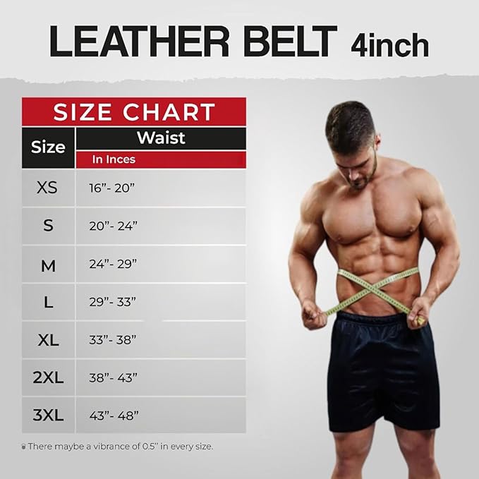 Leather Weightlifting Belt for Men & Women โ 4" & 6" Width โ Heavy Duty Gym Belt for Powerlifting, Bodybuilding, CrossFit โ Adjustable Support for Back & Core โ Ideal for Squats & Deadlifts