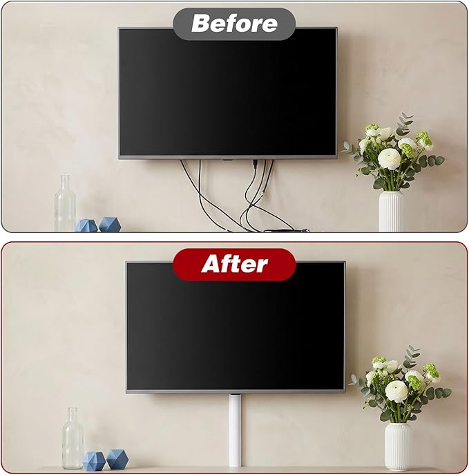 41" Wall Cable Hider, Cord Hider for Wall Mounted TV, Flexible Self-Adhesive Wire Covers Large Cable Raceway Management Organizer Under Desk Cord Concealer Channel for Floor, Home and Office