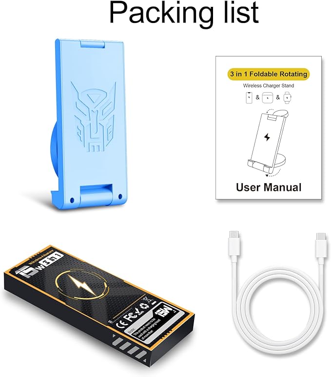 2024 Upgrated Wireless Charger: 3 in 1 Charger Stand Multiple Devices for Apple - iPhone 16 15 14 Pro Max 13 12 11 - Watch 10 9 8 7 6 5 4 3 2 SE and Ultra Series - Airpods 4 3 2 Pro