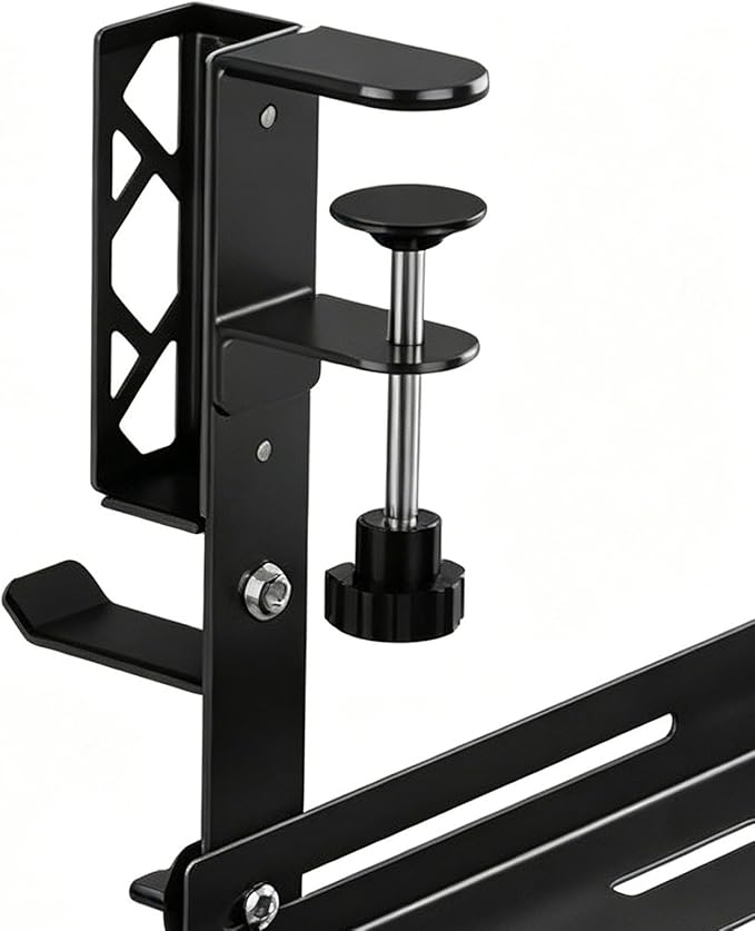 Cable Management Tray - No Drill 15.63 Inch Clamp Mount - Under Desk Cord Organizer,for Bedroom Home Apartment Dormitory Office Internet Cafe