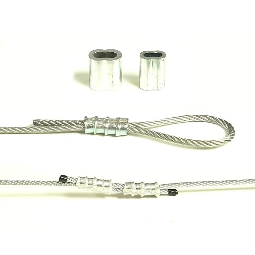Wire Rope Sleeve, for Wire Rope Dia. 1/4", Aluminum Alloy, PK 25