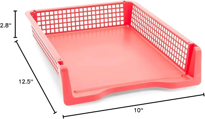 Bright Creations Classroom Turn in Trays - 6-Pack, Letter Size, 12.75 x 9.75 x 2.75 in, Rainbow Plastic - Teacher Supplies & Classroom Must Haves - Stackable Paper Organizer & Homework Trays
