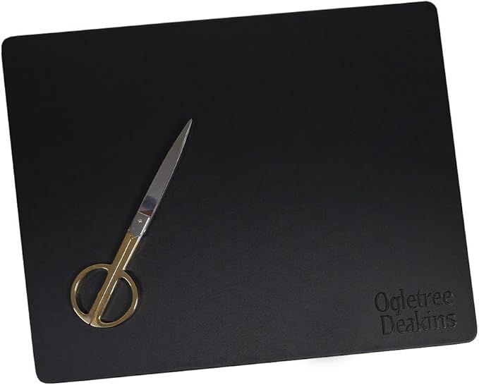 Dacasso Black Leatherette 17" x 14" Conference Table Pad - Laptop Pad - Protective Pad