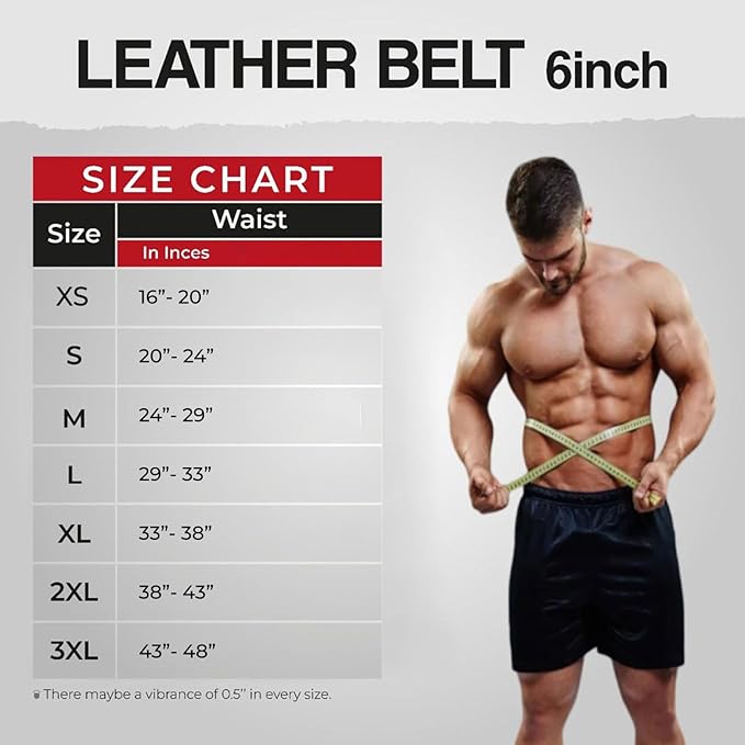 Leather Weightlifting Belt for Men & Women โ 4" & 6" Width โ Heavy Duty Gym Belt for Powerlifting, Bodybuilding, CrossFit โ Adjustable Support for Back & Core โ Ideal for Squats & Deadlifts