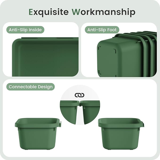 A-LuGei ใ๐ฐ๐ฒ๐ฃ๐๐ฆ & 5 Size Tool Box Organizer Tray Divider Set,ใArmy Greenใ Desk Drawer Organizer,Garage Organization and Storage Toolbox Accessories Rolling Tool Chest Cart WorkBench Small Part