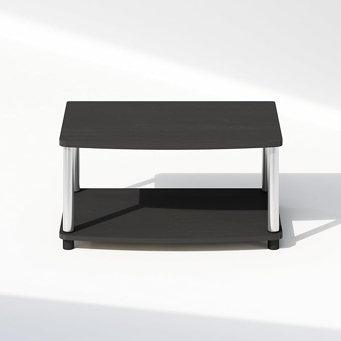 Furinno Turn-N-Tube Printer Stand with Storage, 2-Tier Printer Table, Under Desk Printer Stand, Toolless Assembly, for CPU, Office Supplies, Home Office, Americano