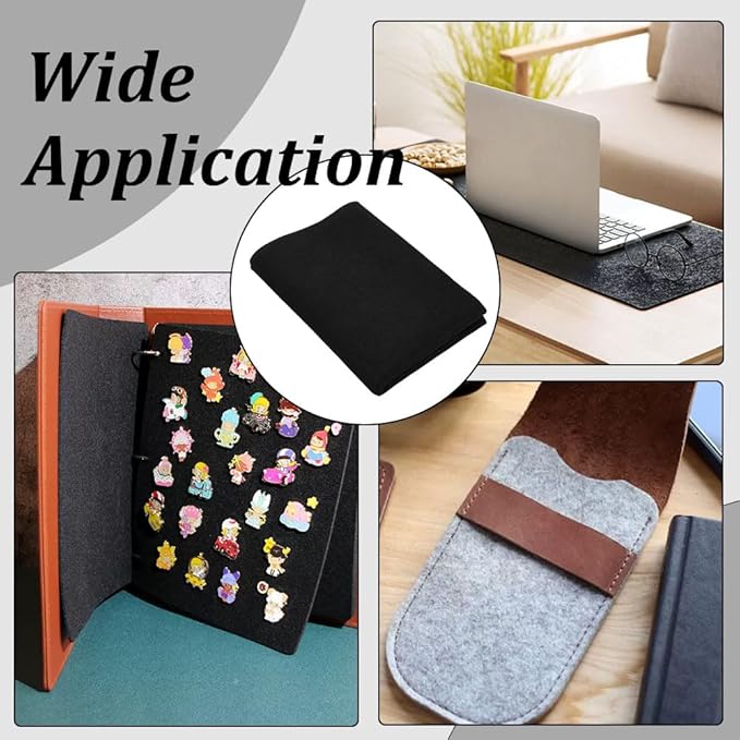 BENECREAT 27.5x19.6inch Chinese Calligraphy Drawing Felt Mat, Black Xuan Paper Painting Felt Desk Pad for Practice Calligraphy Traditional Chinese Painting, 3mm Thick