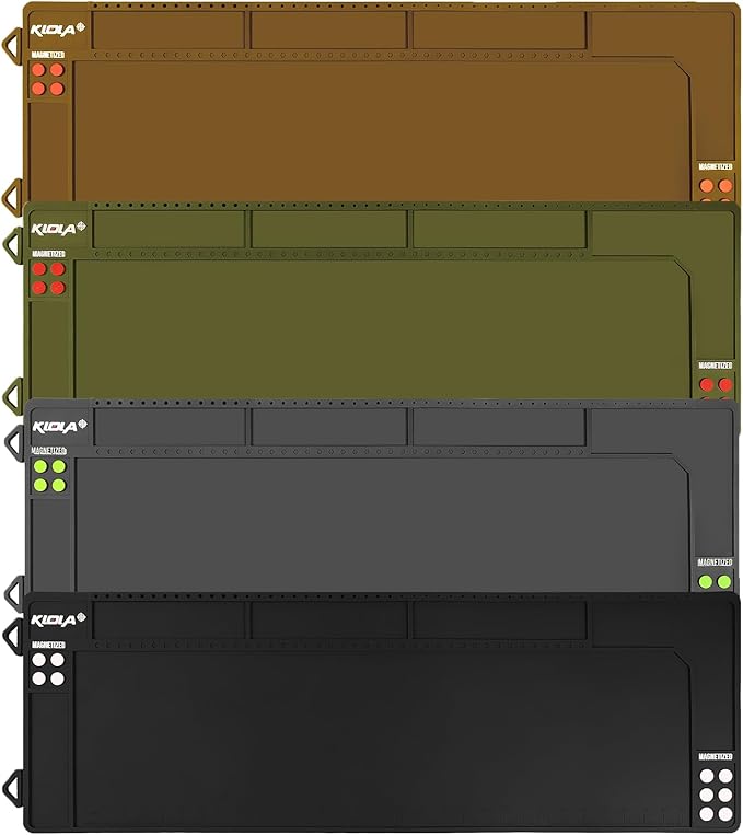 Klola Rifle Shotgun Cleaning Mat - Large Magnetic Gun Mat with Organizer Parts Tray, Anti-Slip Workbench Cleaning Pad, Inch Ruler