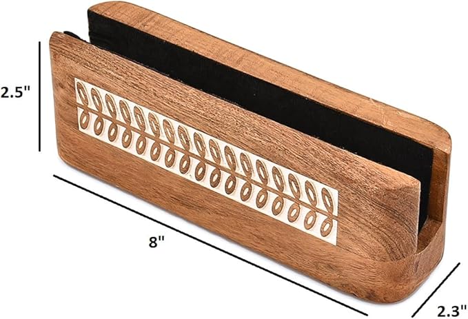 Laptop Stands Acacia Wood Vertical Laptop Stand | Space-Saving Desktop Organizer | Holder for MacBook, Dell, HP & More (8" x 2.3" x 2.5")