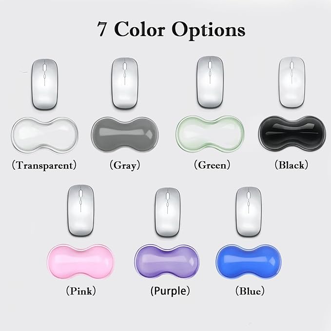 Update Gel Wrist Rest Pad for Keyboard & Mouse Set, Silicone Viscoelastic Wrist Support No Slip Pad for Pain Relief, Effortless Typing, Gaming, Computer, Laptop, Office