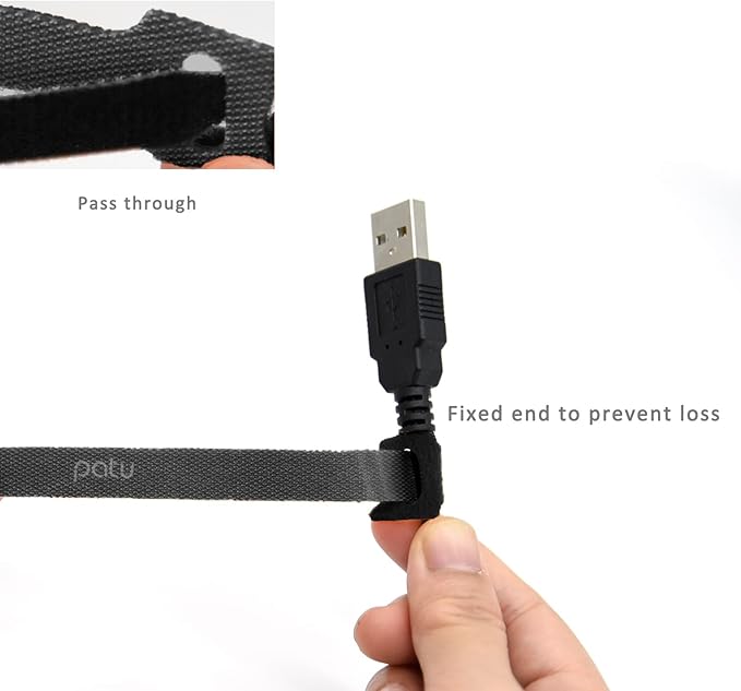 Patu Reusable Fastening Cable Ties - 30 Pcs 4 Inch Microfiber Cloth Hook and Loop Cord Management Wire Organizer Straps, Assorted Colors
