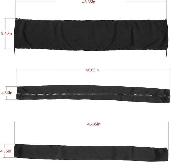 Premium 48-Inch Black Zippered Rigging Sleeve - Advanced Trolling Motor Cable Protection, Weather-Resistant, Convenient Access, Organized Cable Management
