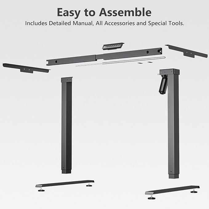 Electric Standing Desk Legs Only, Height Adjustable from 27.3" to 46.2", Standing Desk Frame for 40'' to 63'' Desktop, Sit Stand Desk Base with 4 Memory Presets for Home Office Work (Black)