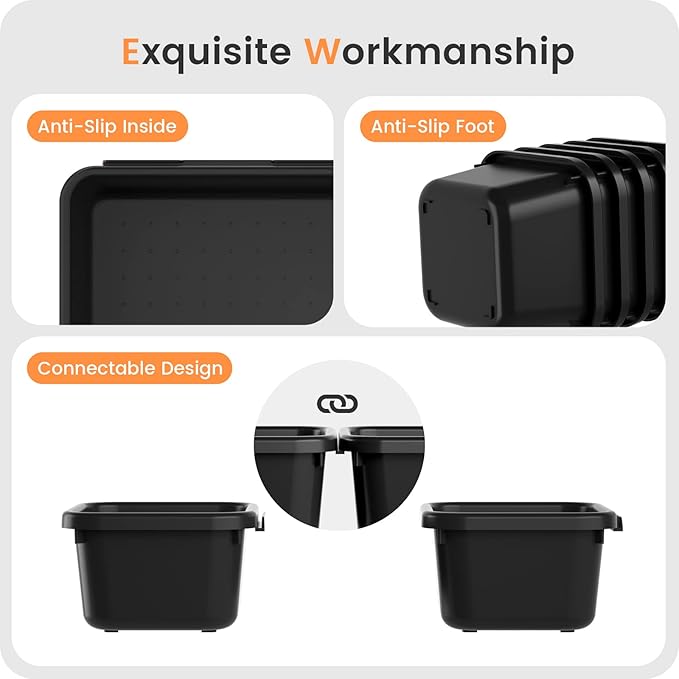 A-LuGei ใMilitary Grade Drawer Organizer, ใ๐ฑ๐ฆ๐ถ๐๐ฒใ Makeup organizer, ใHolds 177 Itemsใ Bathroom Organizers and Storage, Organization and Storage, Desk Drawer Organizer for Vanity (Black)