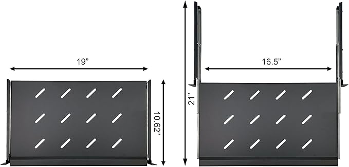 Electriduct 1U Keyboard Tray - Fully Extendable Universal 19" Rack Mount Sliding Shelf for Network Equipment Server Cabinet Enclosure 3-Rail System, Includes Mounting Hardware - 10.8" Deep