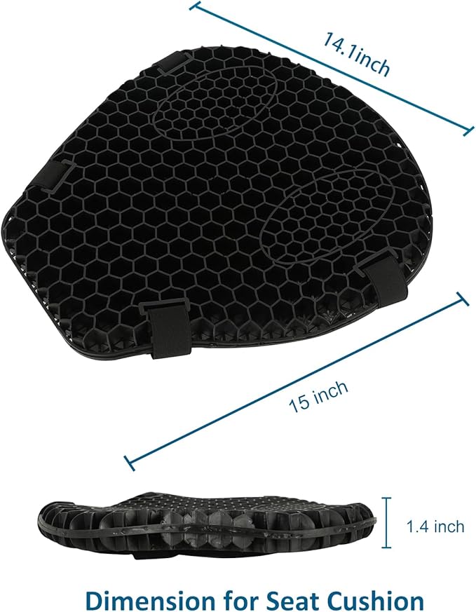 SUNPIE Motorcycle Seat Cushion Universal 3D Gel Honeycomb Motorcycle Seat Cover Breathable and Comfortable Large Seat Cushion Pad