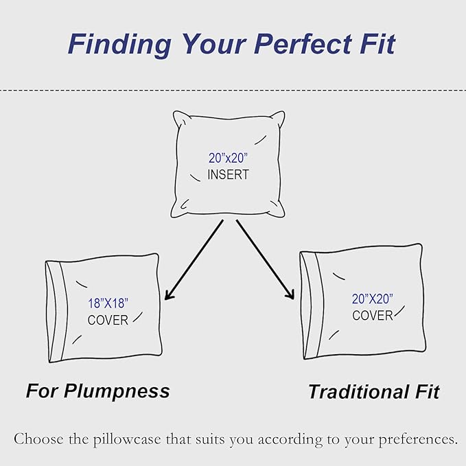 20x20 Pillow Inserts Set of 2 – Soft Hypoallergenic Square Pillow Inserts, Oeko-TEX Certified Virgin Down Alternative Filling, Machine Washable