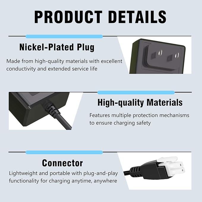 29V Power Cord for Adjustable Standing Desk Compatible with Claiks P1.01.001 P101001 40" 48" 55" 63" Electric Standing Desk Adjustable Height Stand up Desk YH-K290018-C Power Supply Cord Charger