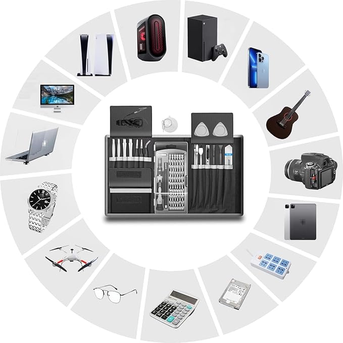 80 IN 1 Professional Computer Repair Tool Kit, Precision Screwdriver Set with 56 Bits, Magnetic Screwdriver Set for Laptop, PC, MacBook, Tablet, iPhone, PS4, Electronics, Gamer Tech Gifts for Men