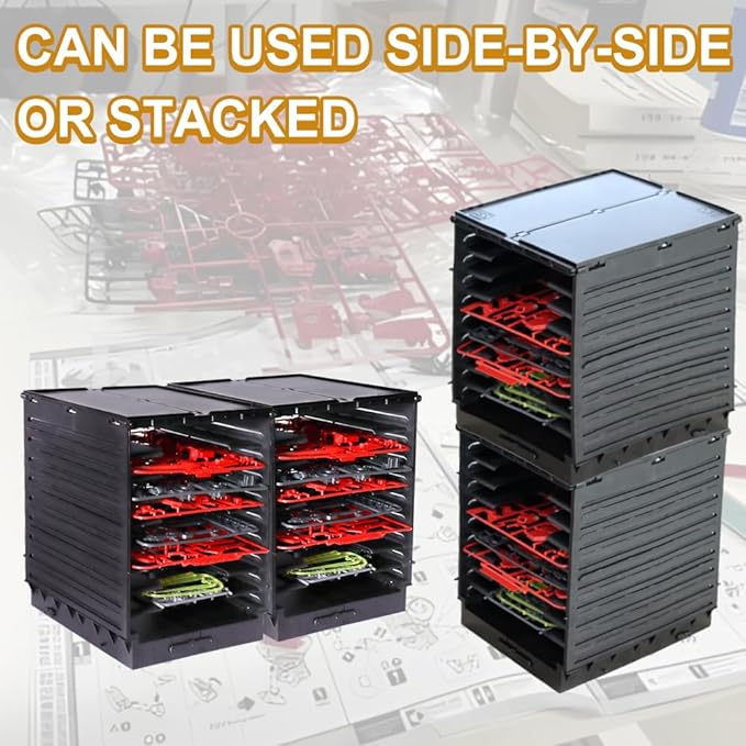 DIY Model Shelf Stand, Model Plastic Parts Shelf, Plate Rack, Tool Storage Container for Hobby Model Making Parts, Organizer for Many Types Making Accessories of Action Figures, PMKJ010