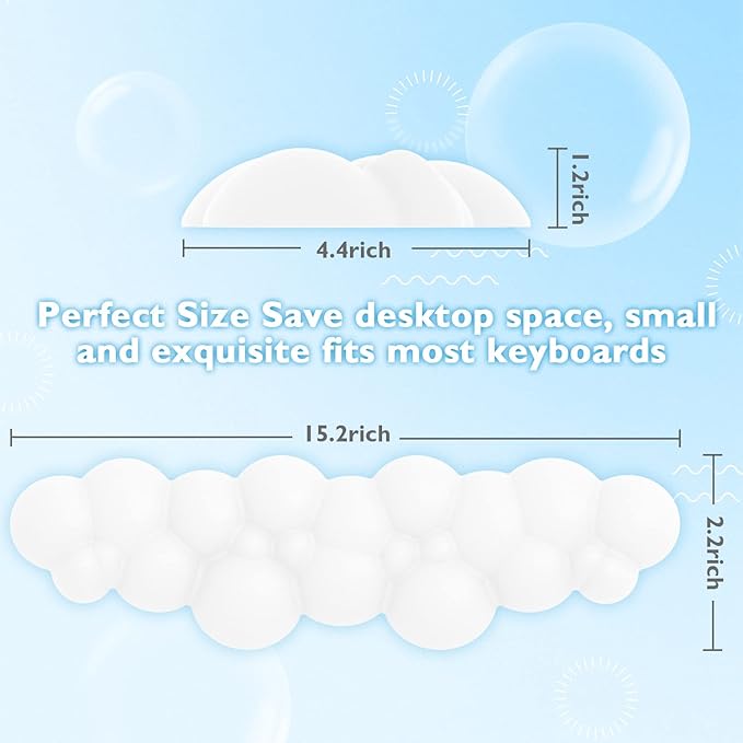 ATTACK SHARK 4 in1 Cloud Mouse Pad,Keyboard Wrist Rest,Mouse Wrist Rest Support,and Leather Coaster Set with Office Desk Mat,Non-Slip PU Desk Pad Memory Foam Ergonomic Pain Relief for Office and Home