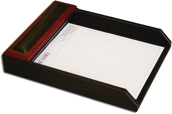 Dacasso Rosewood and Leather Desk Set, 8-Piece