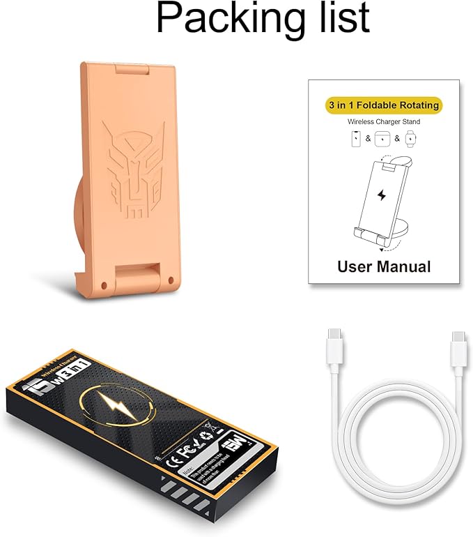 2024 Upgrated Wireless Charger: 3 in 1 Charger Stand Multiple Devices for Apple - iPhone 16 15 14 Pro Max 13 12 11 - Watch 10 9 8 7 6 5 4 3 2 SE and Ultra Series - Airpods 4 3 2 Pro