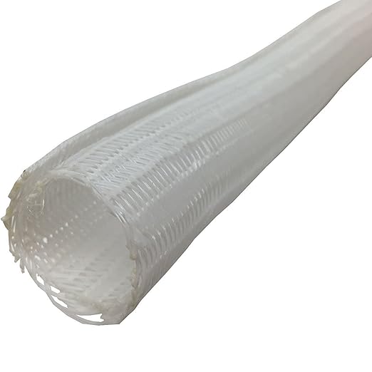 1" Hook Self Closing Braided Wrap Sleeving - 10 Feet - White