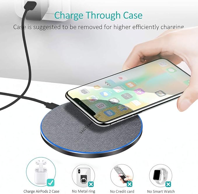 Fast Wireless Charger,20W Max Wireless Charging Pad Compatible with iPhone 17/16/15/14/13/12/SE/Pro/XS Max/XR,AirPods;FDGAO Wireless Charge Mat for Samsung Galaxy S25/S24/S23/Note,Pixel/LG
