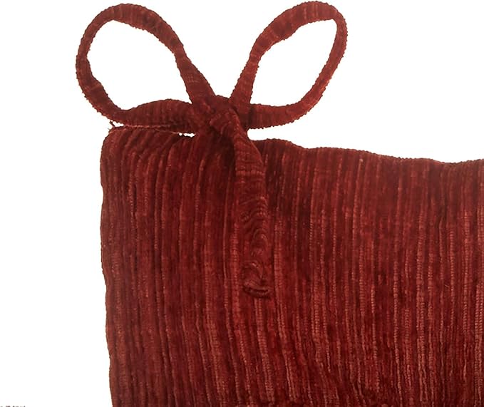 Klear Vu The Gripper Non-Slip Rocking Chair Cushion Set with Thick Padding, Includes Seat Pad & Back Pillow with Ties for Indoor Living Room Rocker, 17x17 Inches, 2 Piece Set, Garnet