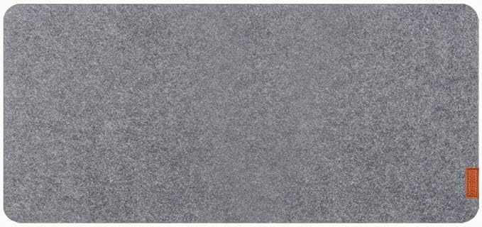 Desky Felt Desk Pad – Small 11 x 8.6 Inch, Wool Felt Desk Mat with Anti-Slip Base – Light Grey – Keyboard & Mouse Surface for Office, Home, or Laptop Use