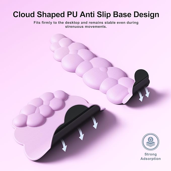 MOKURU Cloud Mouse Pad with Wrist Rest, Cloud Keyboard Wrist Rest, Mouse Pad Wrist Support, Ergonomic Keyboard Mouse Wrist Support (Pink)