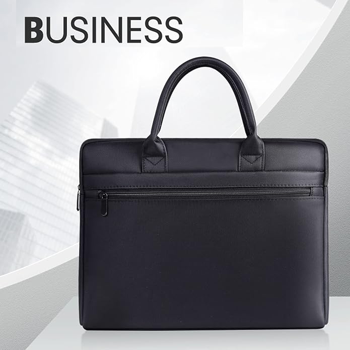 Waterproof Oxford Handle Document Bag Briefcase for Men File Tote Bag for Carrying Paper Files Black